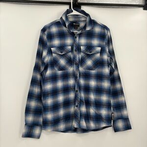 Outdoor research blue‎ plaid button down long sleeve small